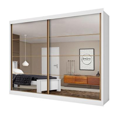 Guarda Roupa Sevilha 2 Portas Espelhadas 100% Mdf Mademarcs Branco Acetinado