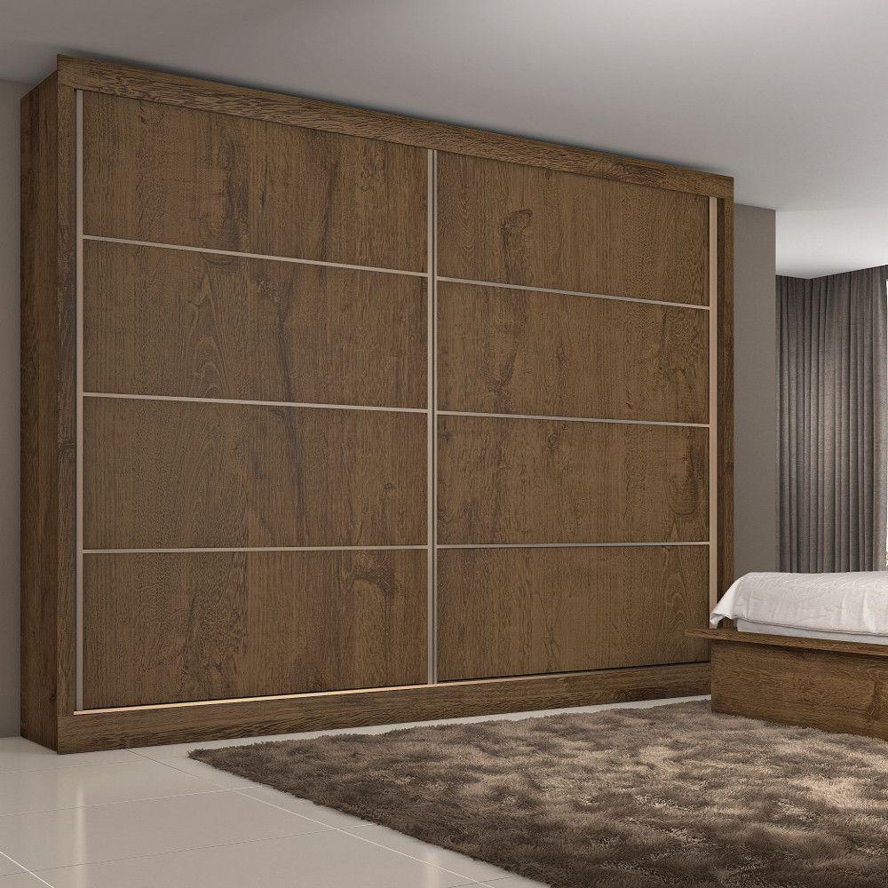 Guarda Roupa Sevilha 2 Portas 100% Mdf Mademarcs Brauna-off White-brauna - 4