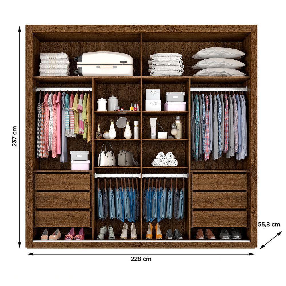 Guarda Roupa Sevilha 2 Portas 100% Mdf Mademarcs Brauna-off White-brauna - 5