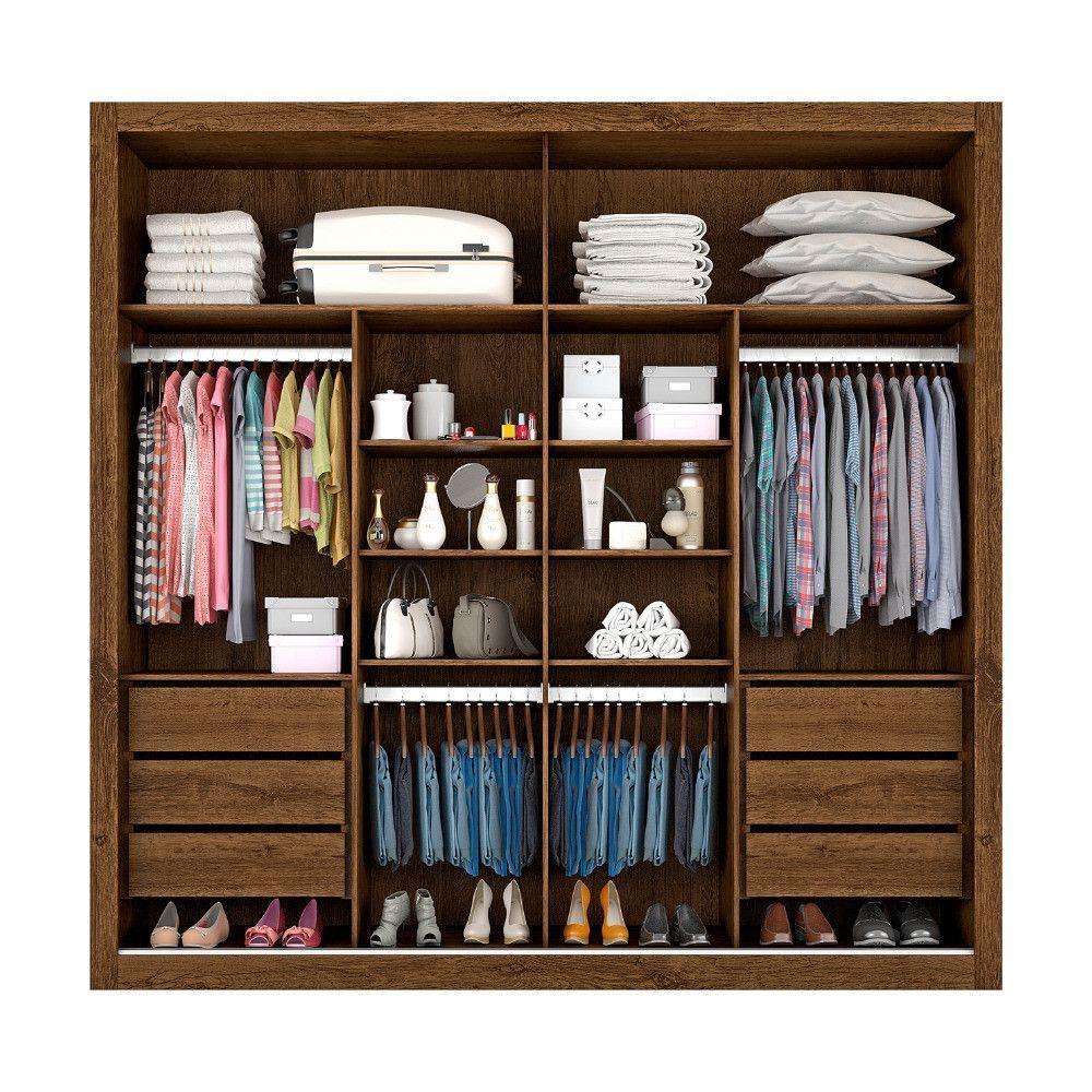 Guarda Roupa Sevilha 2 Portas 100% Mdf Mademarcs Brauna-off White-brauna - 6