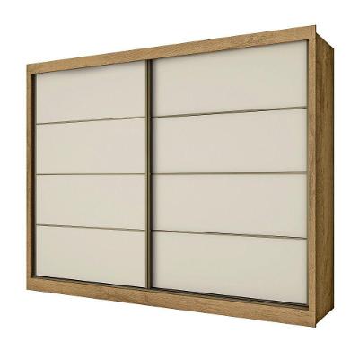 Guarda Roupa Sevilha 2 Portas 100% Mdf Mademarcs Amêndoa-off White-amêndoa