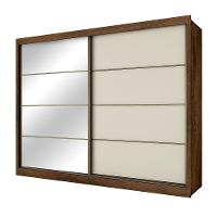 Guarda Roupa Sevilha 1 Porta Espelhada 100% Mdf Mademarcs Brauna-off White-brauna - 1