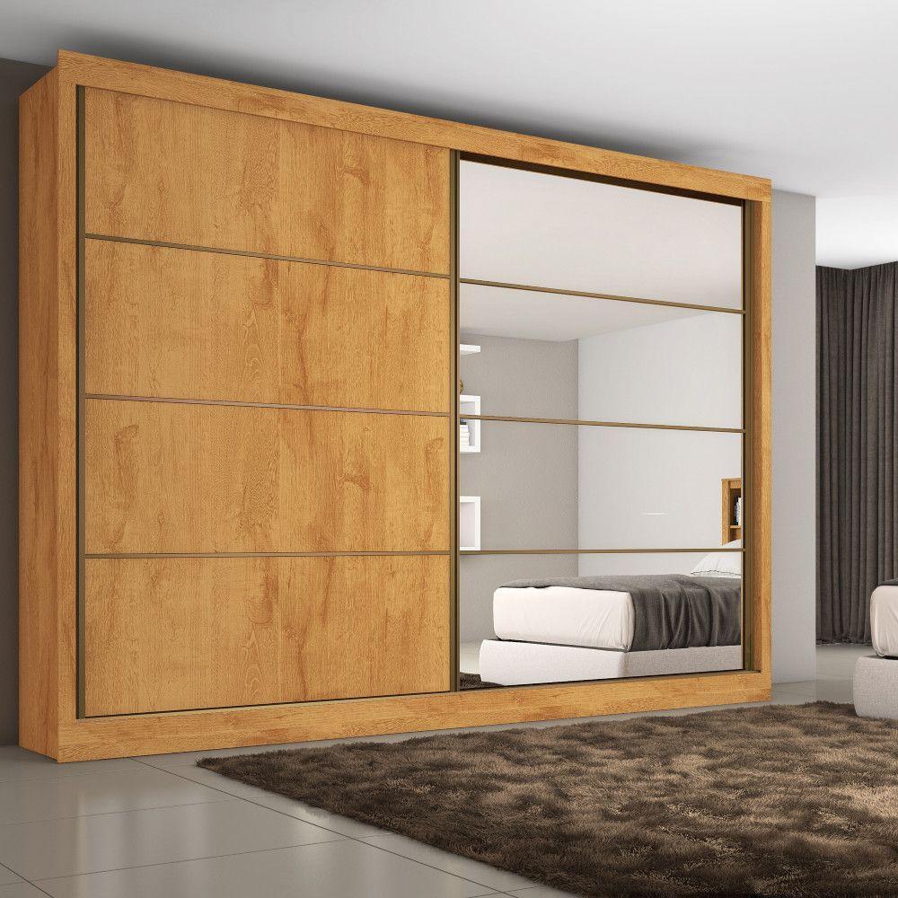 Guarda Roupa Sevilha 1 Porta Espelhada 100% Mdf Mademarcs Peroba-off White-peroba - 4