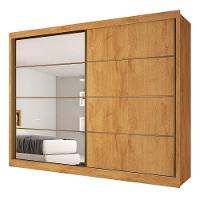 Guarda Roupa Sevilha 1 Porta Espelhada 100% Mdf Mademarcs Peroba-off White-peroba - 2