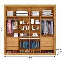 Guarda Roupa Sevilha 1 Porta Espelhada 100% Mdf Mademarcs Peroba-off White-peroba - 5