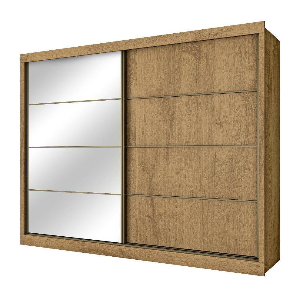 Guarda Roupa Sevilha 1 Porta Espelhada 100% Mdf Mademarcs Amêndoa-off White-amêndoa - 2