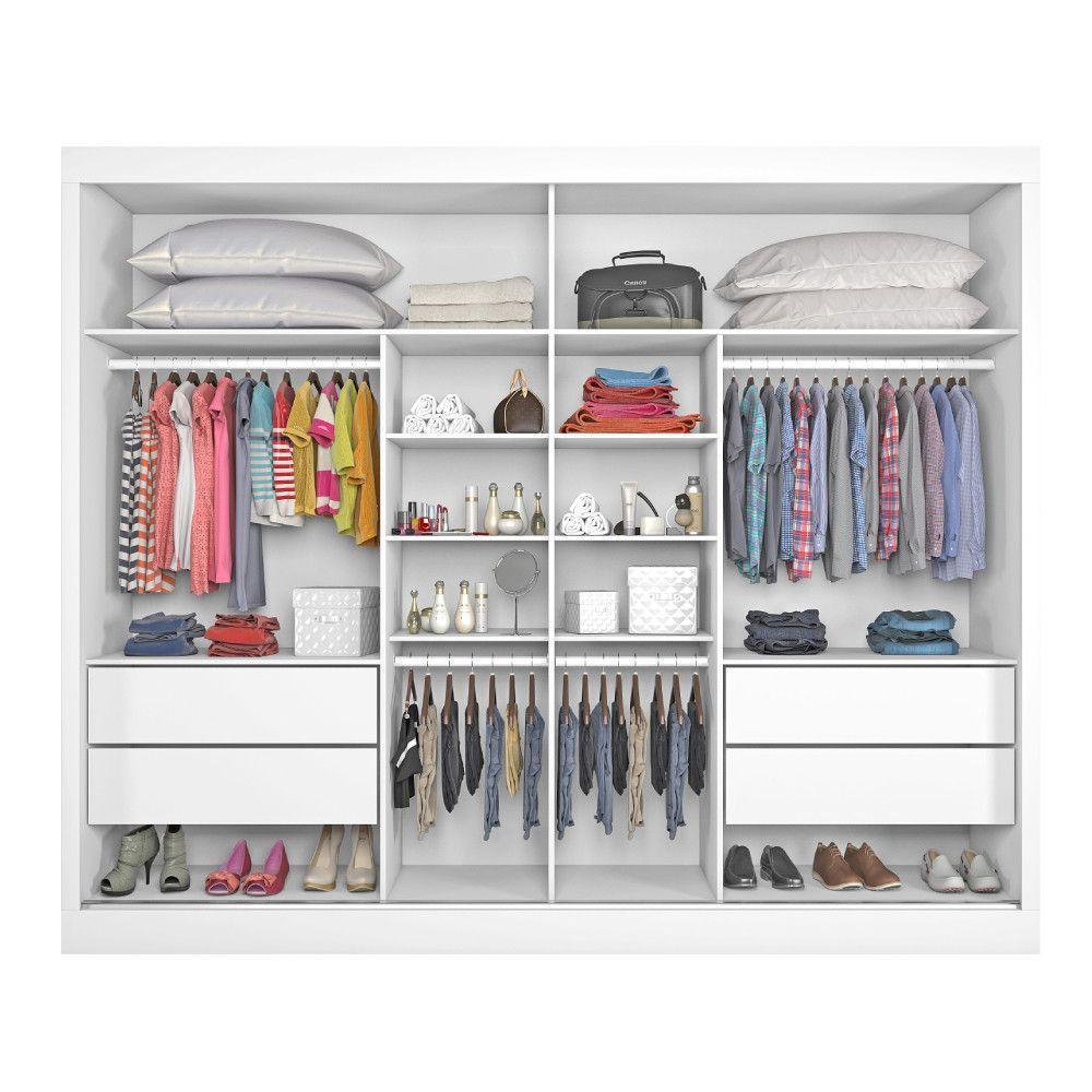 Guarda Roupa Rustic 1 Porta Ripado E 1 Porta Com Espelho Branco Acetinado - 4