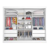 Guarda Roupa Rustic 1 Porta Ripado E 1 Porta Com Espelho Branco Acetinado