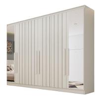 Guarda Roupa Oxford 6 Portas 4 Ripadas 4 Gavetas Com Espelho Off White - 1