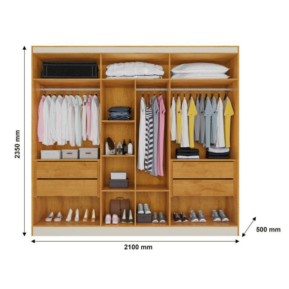 Guarda Roupa Oxford 6 Portas 4 Ripadas 4 Gavetas 100% Mdf Peroba - 3