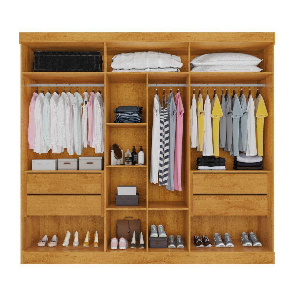 Guarda Roupa Oxford 6 Portas 4 Ripadas 4 Gavetas 100% Mdf Peroba - 4