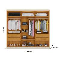 Guarda Roupa Oxford 6 Portas 4 Ripadas 4 Gavetas 100% Mdf Peroba - 3