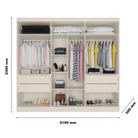 Guarda Roupa Oxford 6 Portas 4 Ripadas 4 Gavetas 100% Mdf Off White - 3