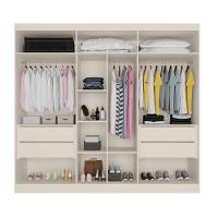 Guarda Roupa Oxford 6 Portas 4 Ripadas 4 Gavetas 100% Mdf Off White