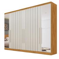 Guarda Roupa Oxford 6 Portas 4 Portas Ripado 6 Gavetas Peroba-off White - 1