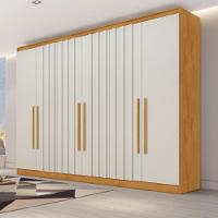 Guarda Roupa Oxford 6 Portas 4 Portas Ripado 6 Gavetas Peroba-off White - 5