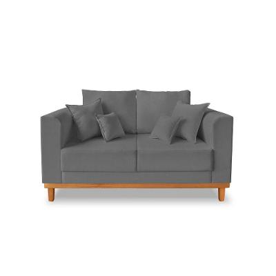 Sofá Viena Beny 2 Lugares Linho Grafite