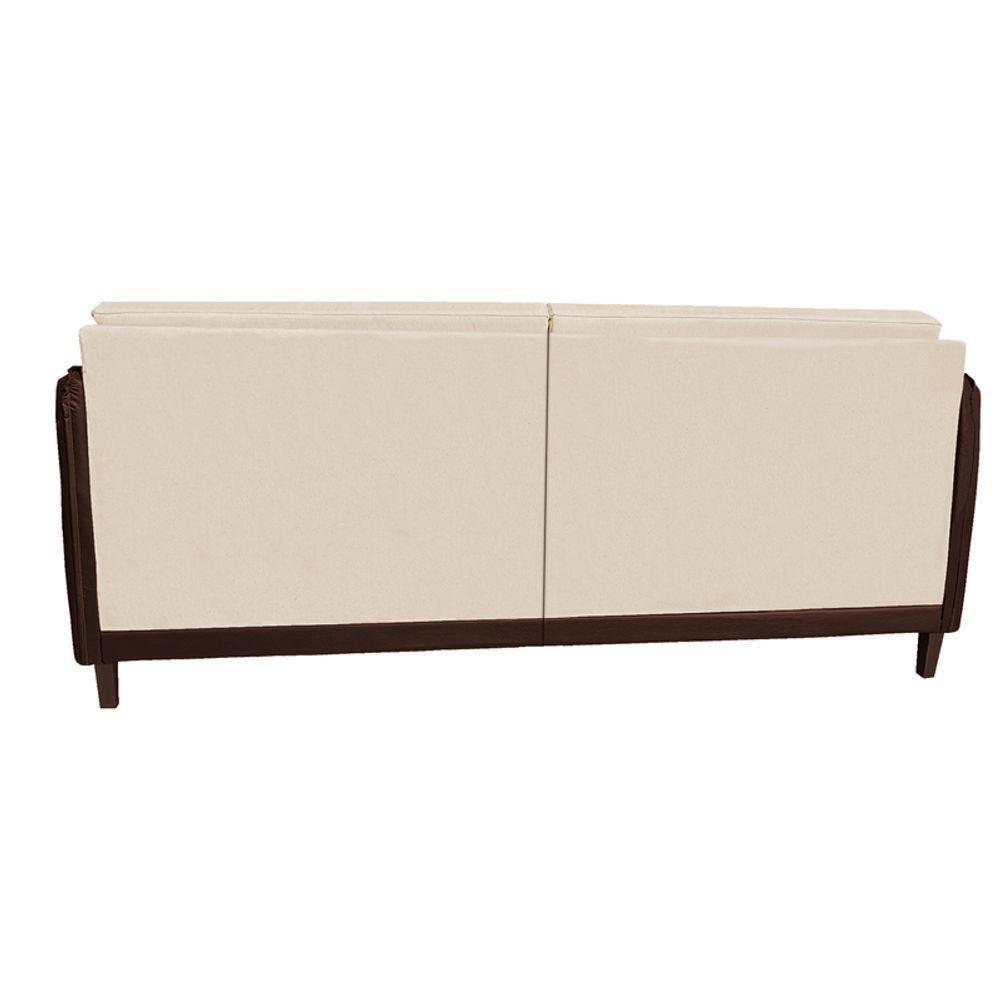 Sofá Modular 3 Lugares Filipi 2,12m Suede Bege - Corino Marrom - 4