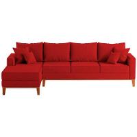 Sofá 4 Lugares Beny Com Chaise Esquerdo Suede Vermelho - 2