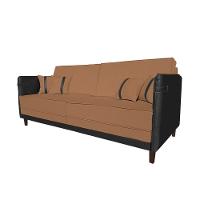 Sofá Modular 3 Lugares Filipi 2,12m Corino Terracota - Corino Preto - 3