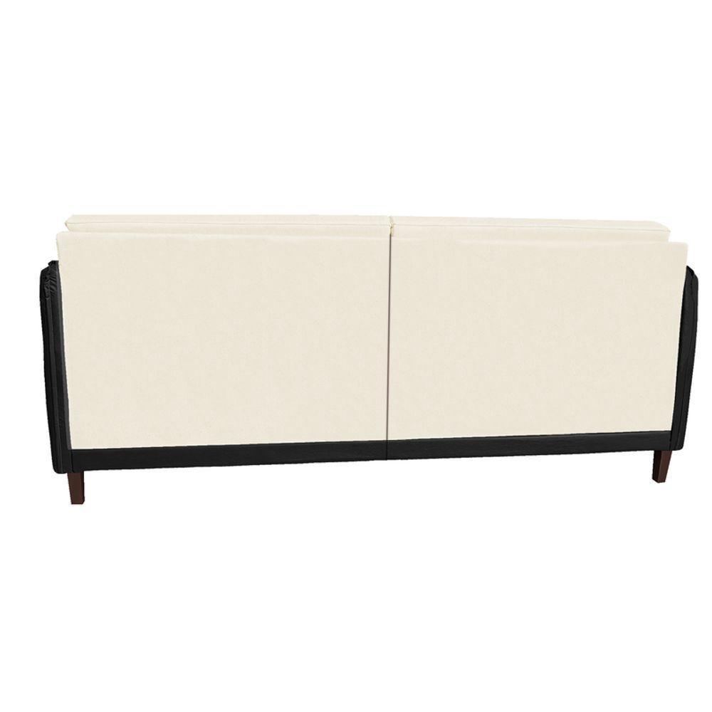 Sofá Modular 3 Lugares Filipi 2,12m Corino Bege - Corino Preto - 4