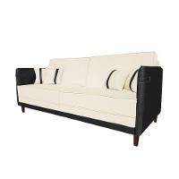 Sofá Modular 3 Lugares Filipi 2,12m Corino Bege - Corino Preto - 3