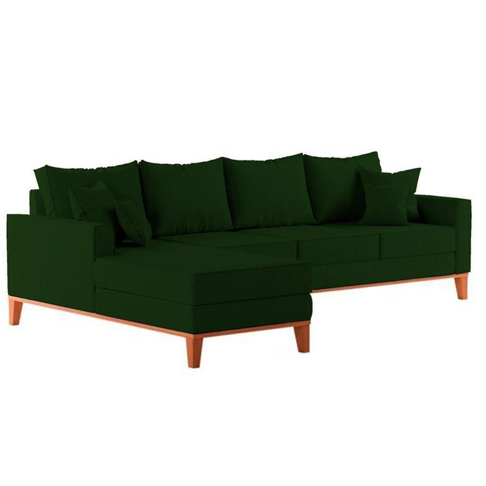 Sofá 4 Lugares Beny Com Chaise Esquerdo Suede Verde - 4