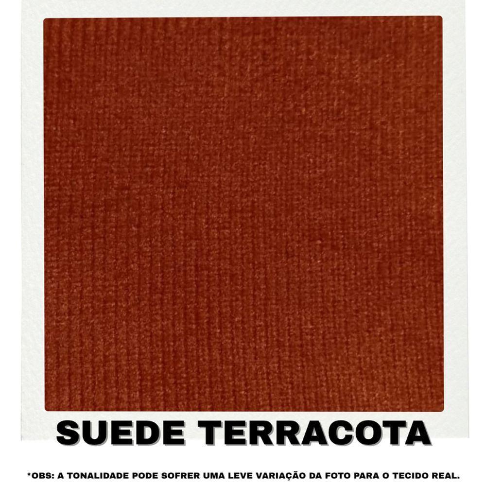 Sofá 4 Lugares Beny Com Chaise Esquerdo Suede Terracota - 6