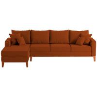 Sofá 4 Lugares Beny Com Chaise Esquerdo Suede Terracota - 2