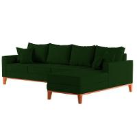 Sofá 4 Lugares Beny Com Chaise Direito Suede Verde