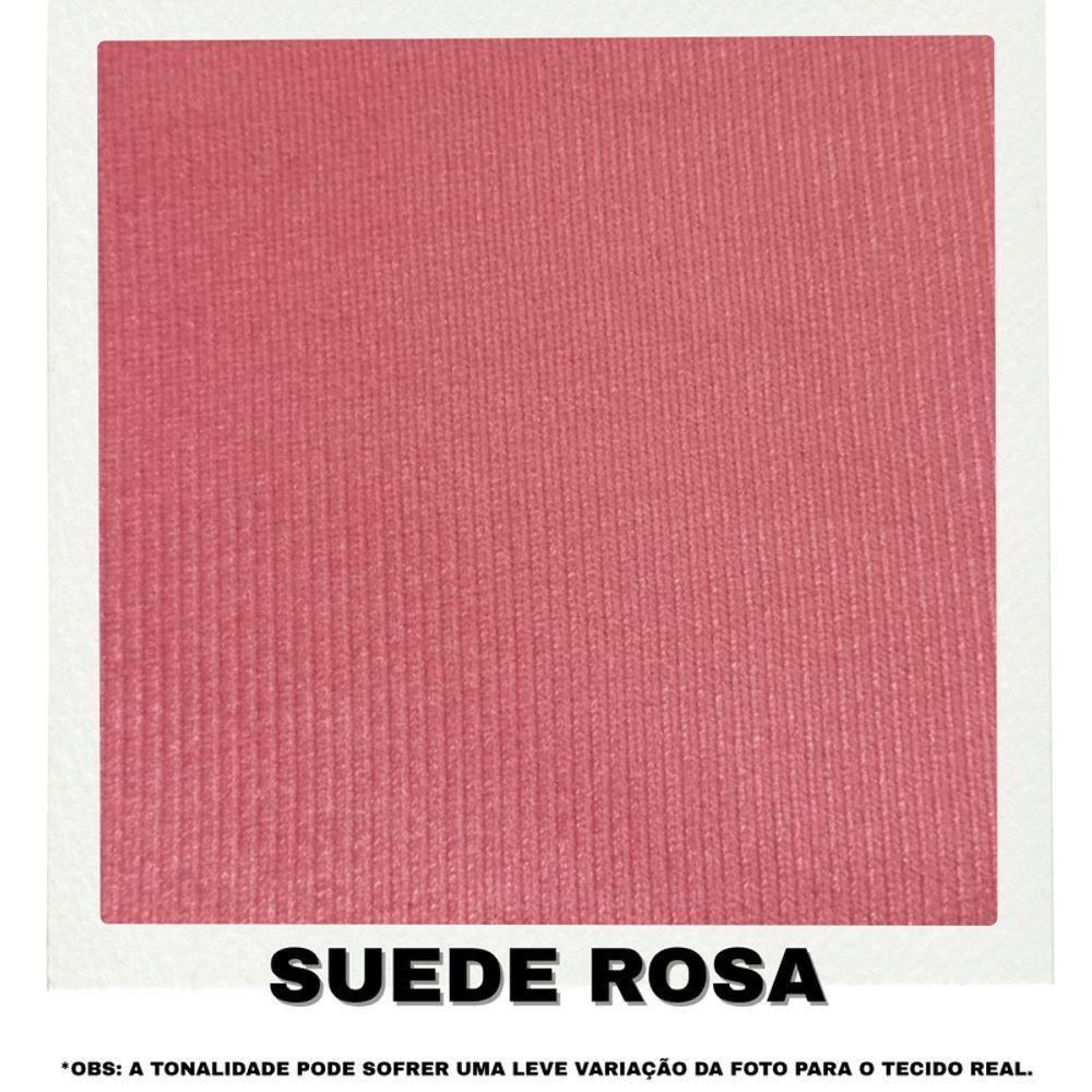 Sofá 4 Lugares Beny Com Chaise Direito Suede Rosa - 7