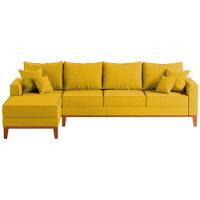 Sofá 4 Lugares Beny Com Chaise Esquerdo Suede Amarelo - 2