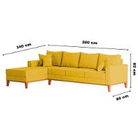 Sofá 4 Lugares Beny Com Chaise Esquerdo Suede Amarelo - 6