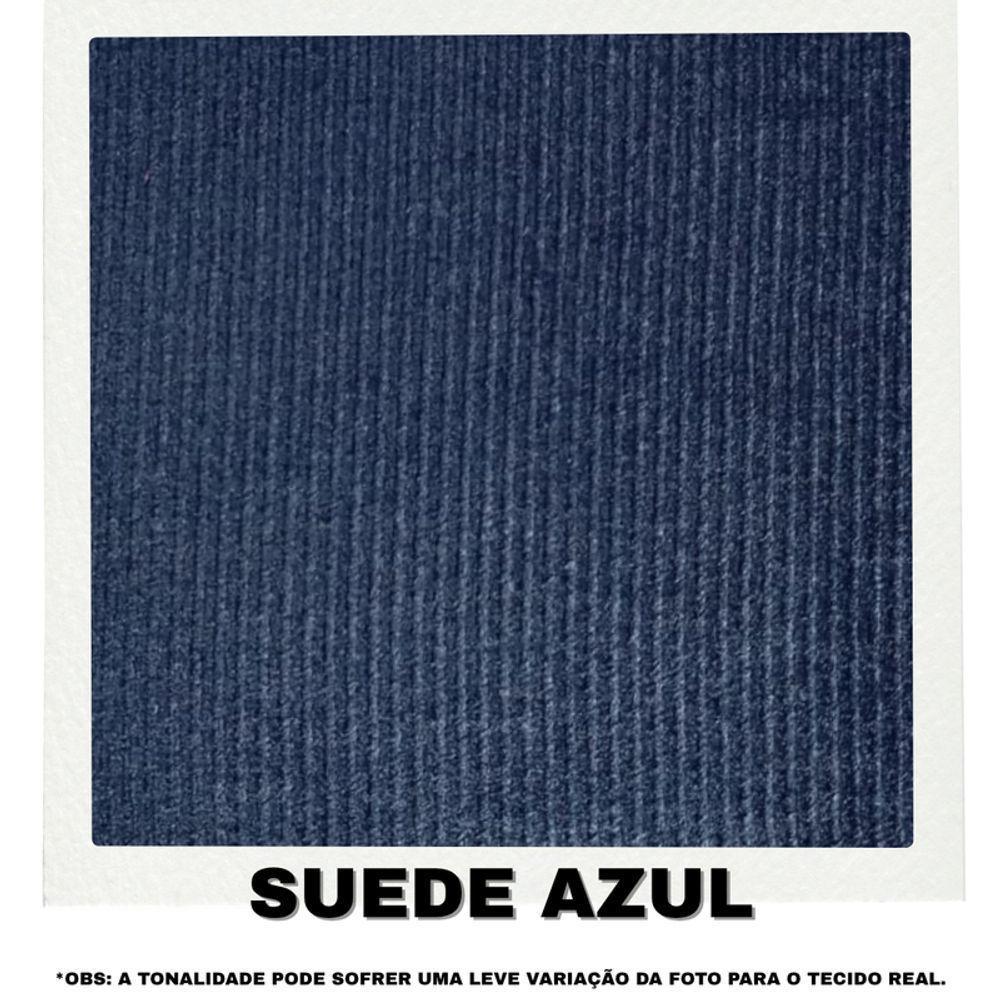 Sofá 4 Lugares Beny Com Chaise Direito Suede Azul - 7