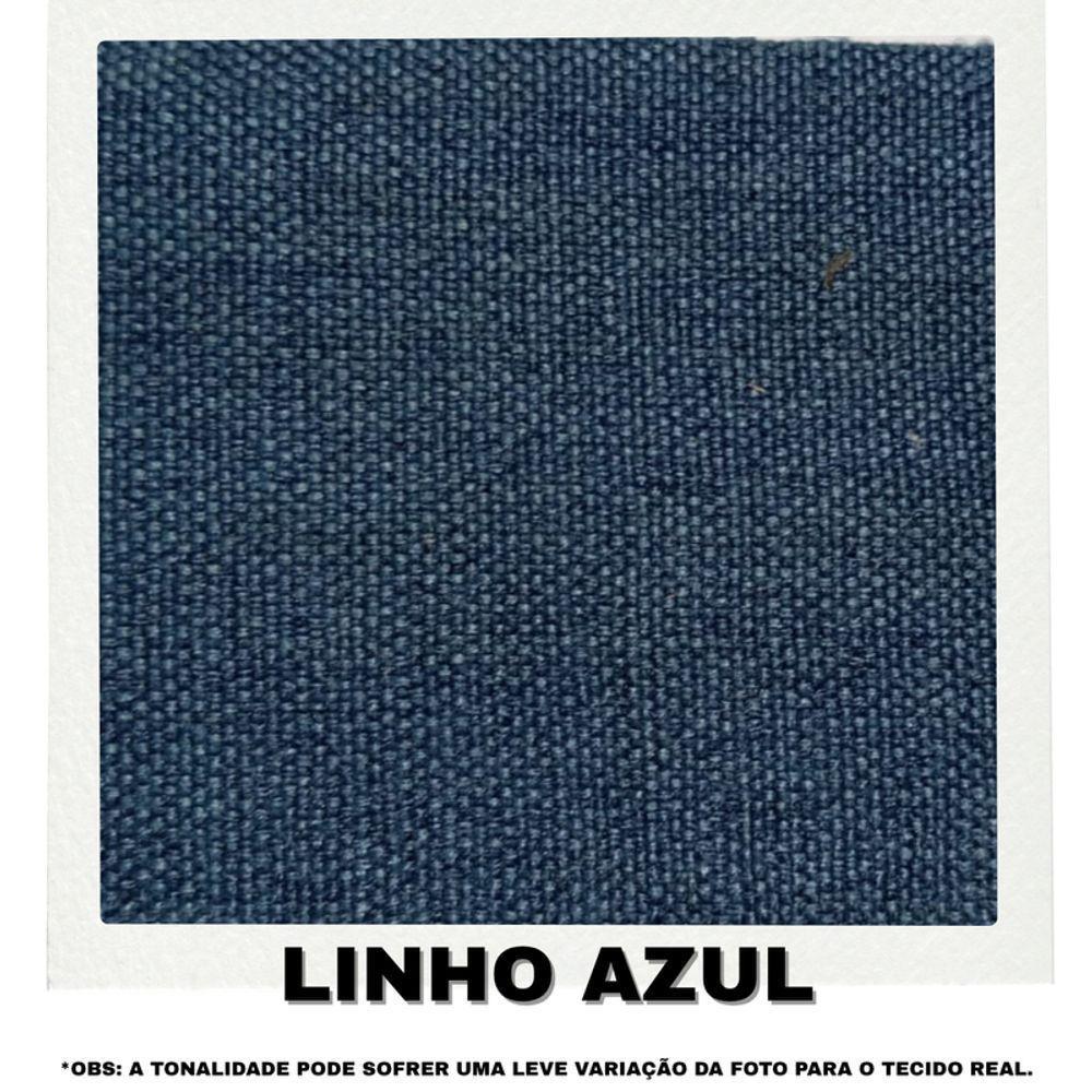 Sofá 4 Lugares Beny Com Chaise Direito Linho Azul - 7