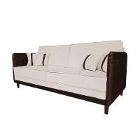 Sofá 3 Lugares Modular Filipi 2,12m Sala Recepção Clínica Cor:linho Bege-corino Marrom - 3