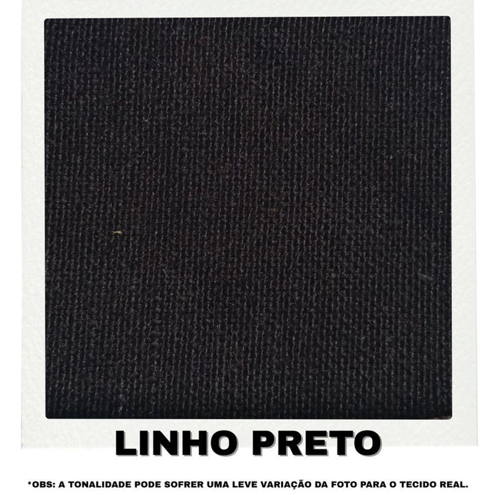 Sofá 3 Lugares Beny Com Chaise Direito Linho Preto - 3