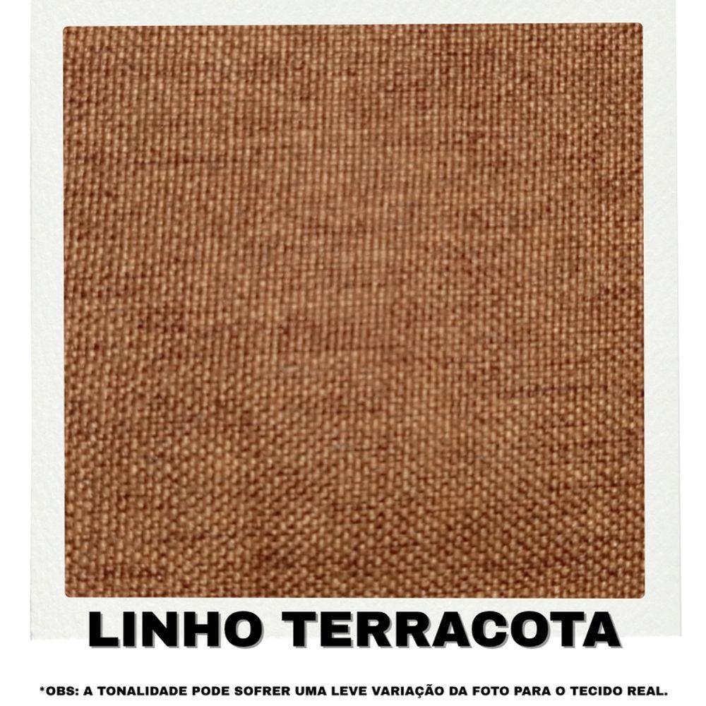 Sofá 3 Lugares Beny Com Chaise Direito Linho Terracota - 7