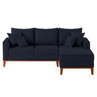 Sofá 3 Lugares Beny Com Chaise Direito Linho Azul - 2