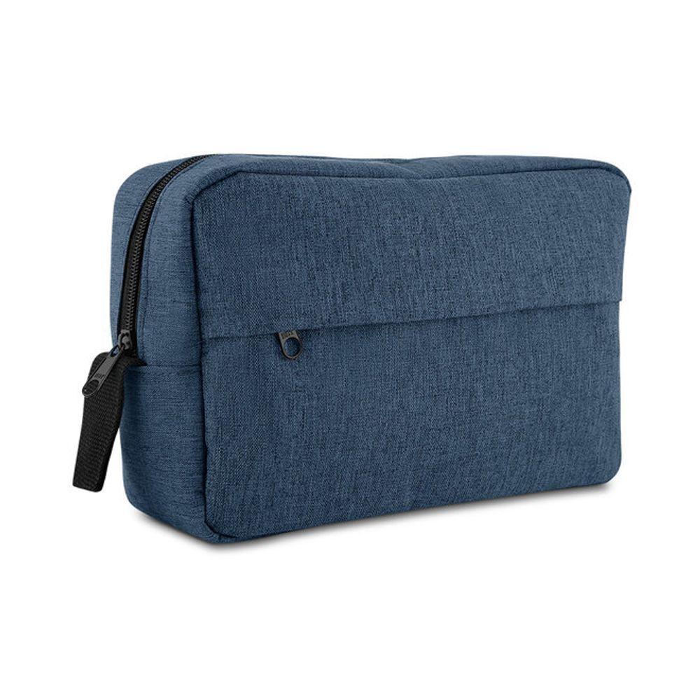 Necessaire Compacta Azul Em Poliéster 3l Com Alça E Zíper - Estilo E Praticidade! - 3