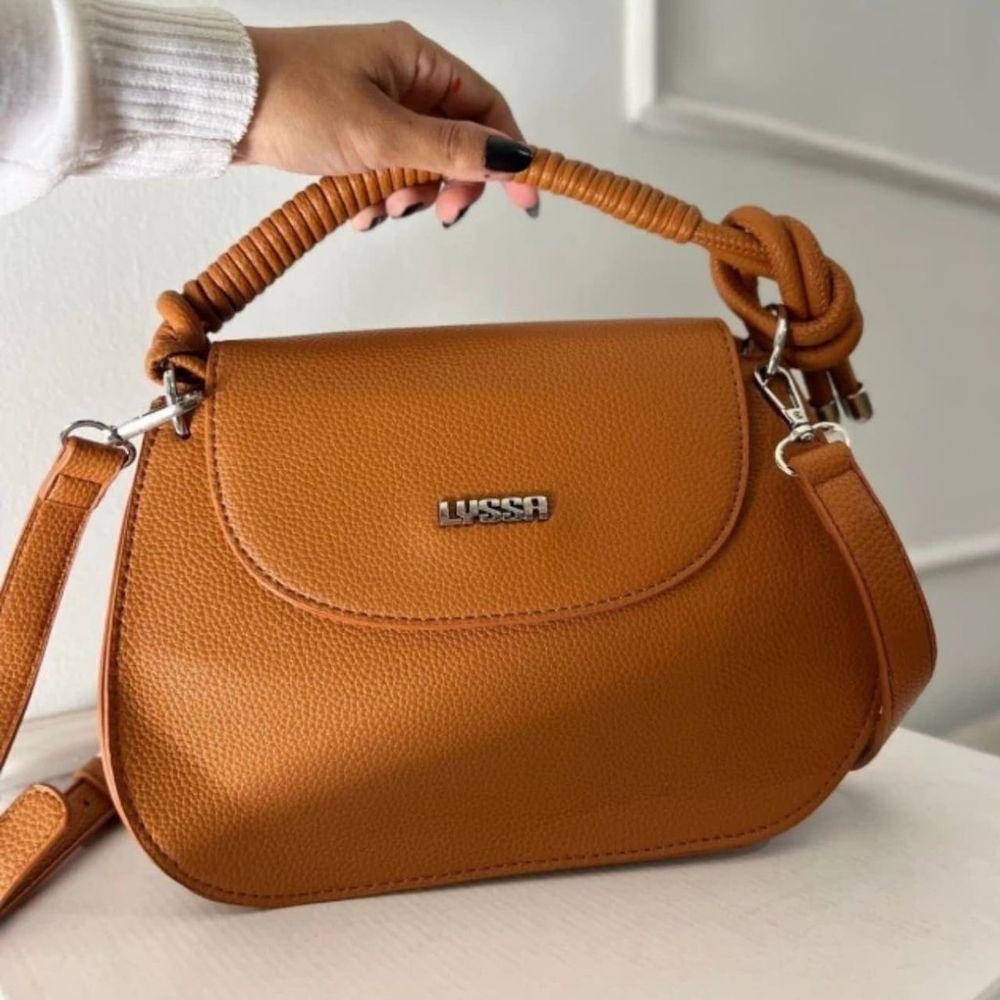 Bolsa Feminina Transversal Com Alça Em Corda Lyssa Caramelo - 4