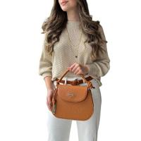 Bolsa Feminina Transversal Com Alça Em Corda Lyssa Caramelo - 1