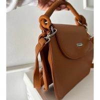 Bolsa Feminina Transversal Com Alça Em Corda Lyssa Caramelo - 3