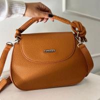 Bolsa Feminina Transversal Com Alça Em Corda Lyssa Caramelo - 4