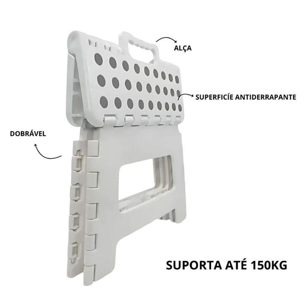 Banqueta Dobrável 150kg Banquinho Retrátil Multiuso Banco Plástico Resistente - 3
