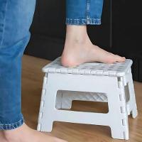 Banqueta Dobrável 150kg Banquinho Retrátil Multiuso Banco Plástico Resistente - 2