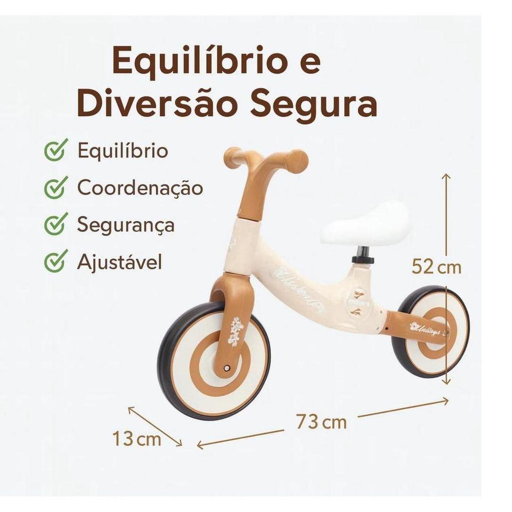 Bicicleta De Equilíbrio Infantil Sem Pedal Marrom - 3