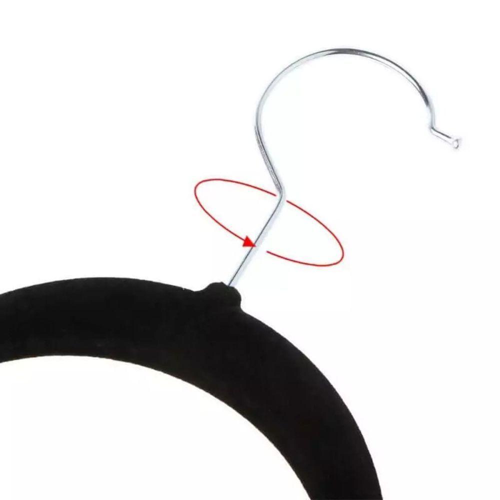 Kit 10 Unidades Cabide Infantil De Veludo 30cm Preto - 3