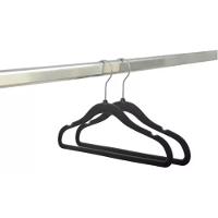 Kit 10 Unidades Cabide Infantil De Veludo 30cm Preto