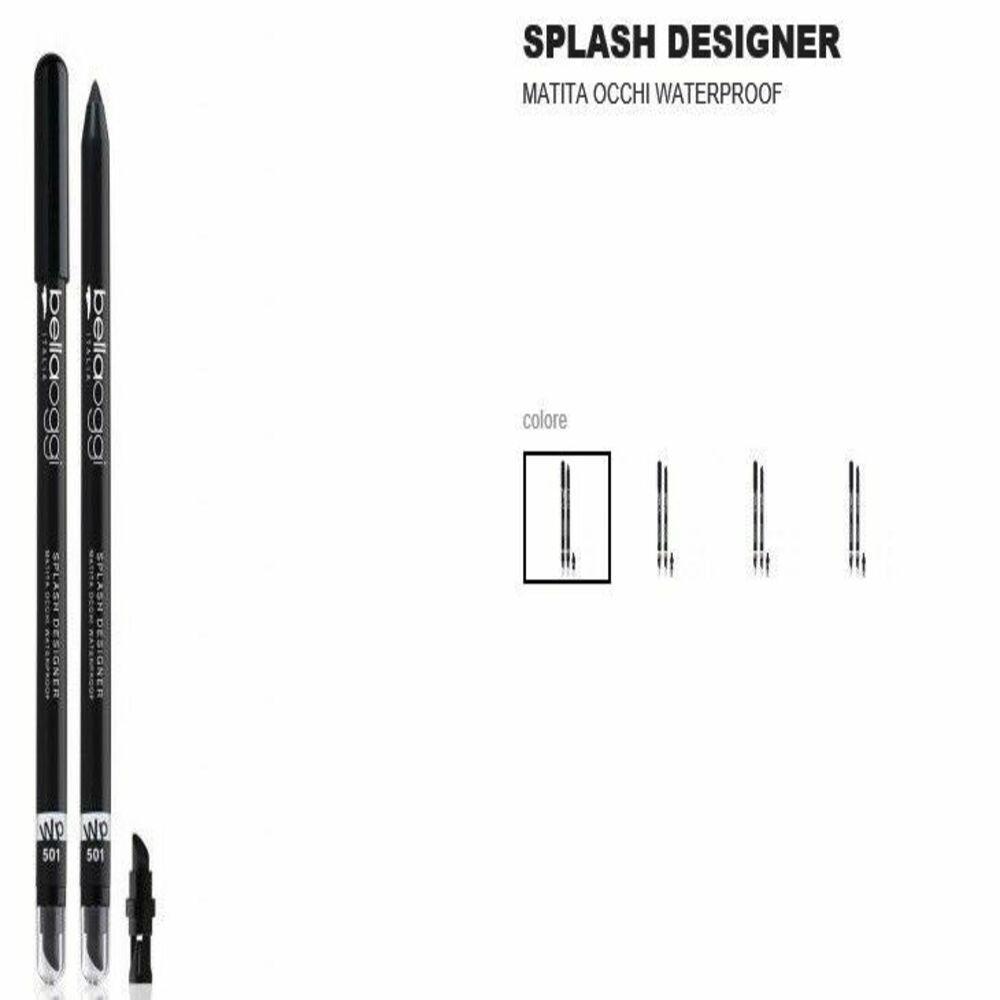 Delineador Splash Designer Black 01 Com Apagador Esfumador Bellaoggi Preto - 2